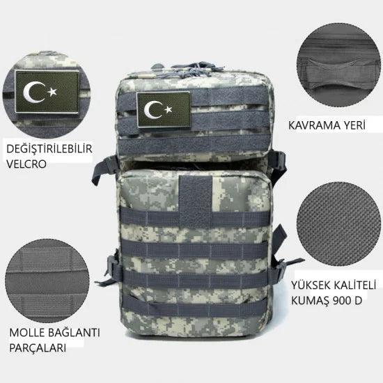 Taktik Tip Molle Çanta – 45 Litre Kapasite