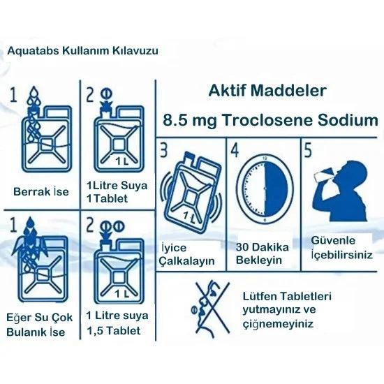 Aquatabs® Su Arıtma Tableti 10 Adet - AcilTaktik